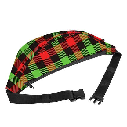 Green Red And Black Buffalo Plaid Print Fanny Pack