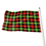 Green Red And Black Buffalo Plaid Print Flag