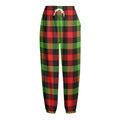 Green Red And Black Buffalo Plaid Print Fleece Lined Knit Pants