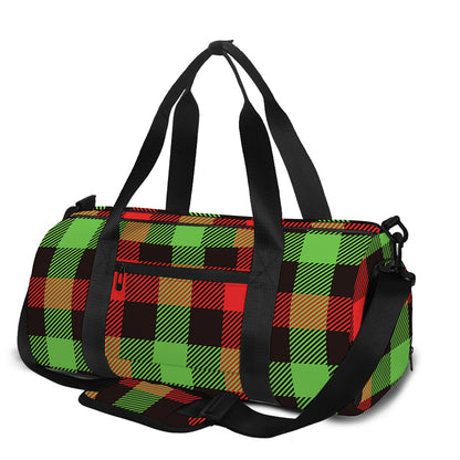 Green Red And Black Buffalo Plaid Print Gym Bag