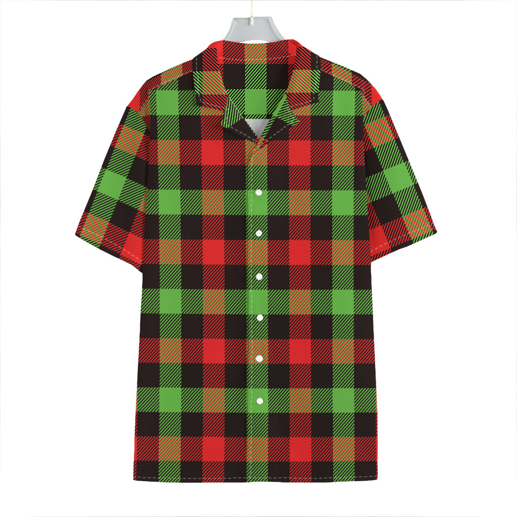 Green Red And Black Buffalo Plaid Print Hawaiian Shirt