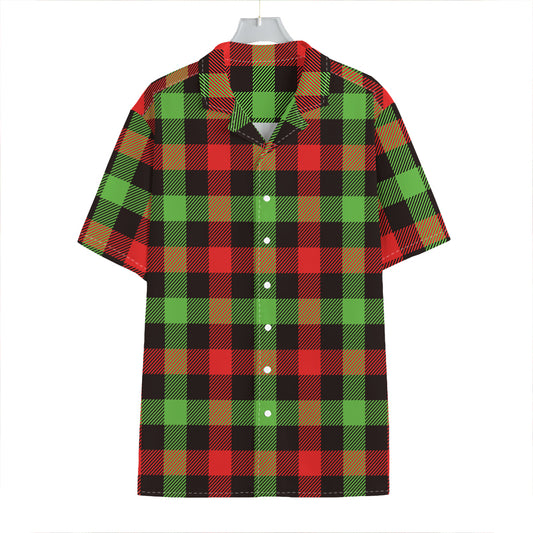 Green Red And Black Buffalo Plaid Print Hawaiian Shirt