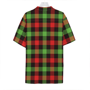 Green Red And Black Buffalo Plaid Print Hawaiian Shirt