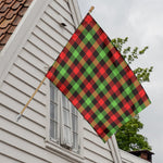 Green Red And Black Buffalo Plaid Print House Flag