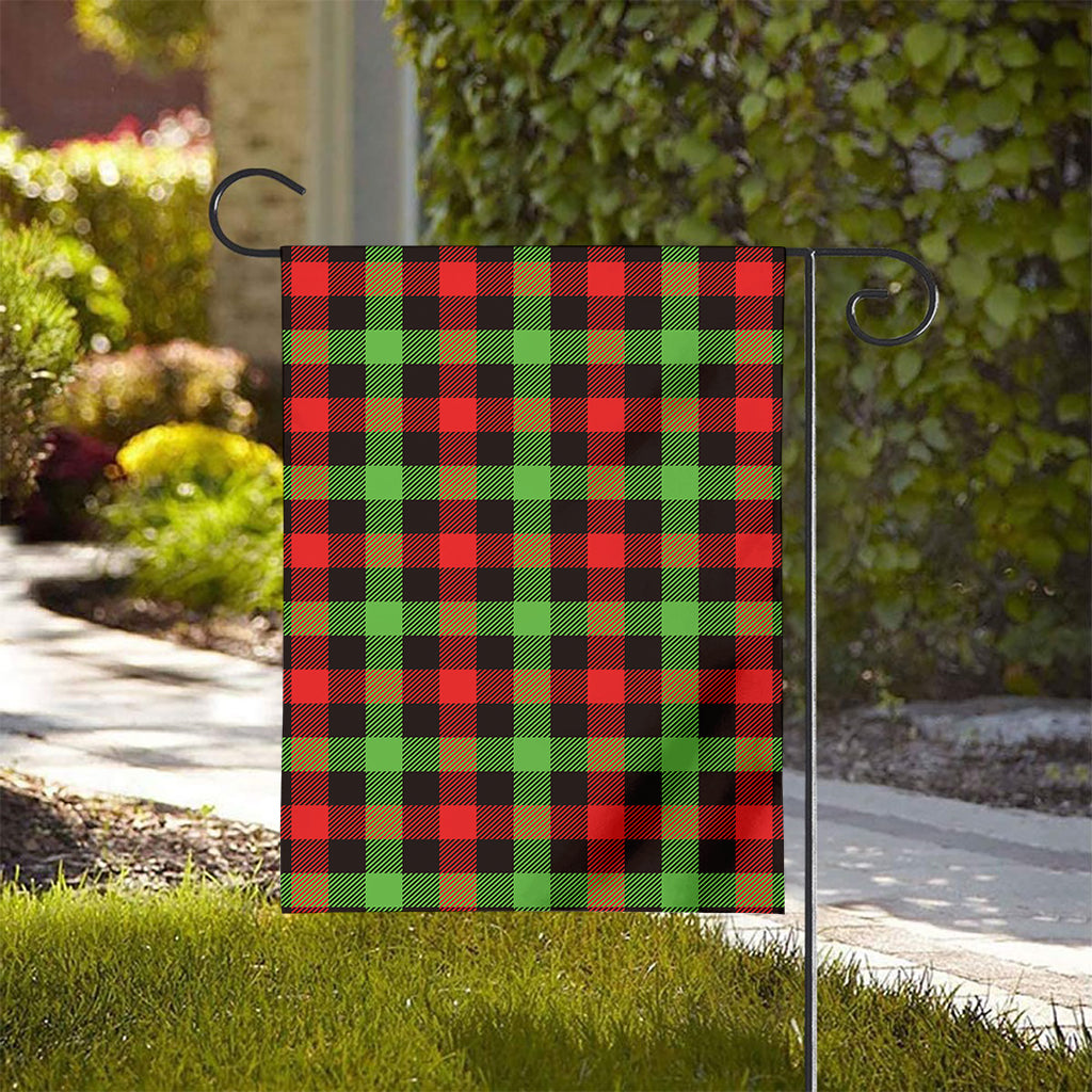 Green Red And Black Buffalo Plaid Print House Flag