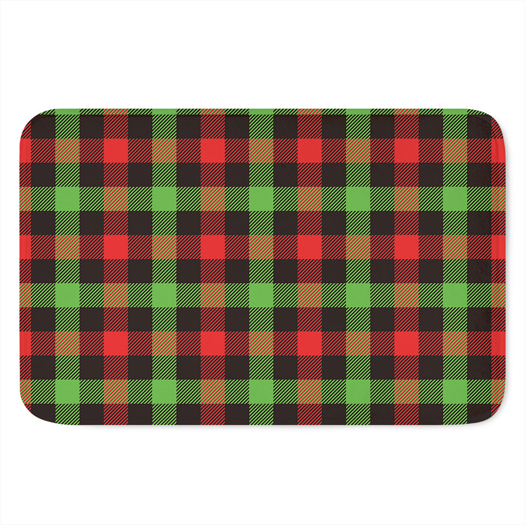 Green Red And Black Buffalo Plaid Print Indoor Door Mat