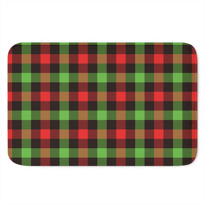Green Red And Black Buffalo Plaid Print Indoor Door Mat