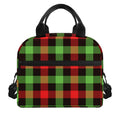 Green Red And Black Buffalo Plaid Print Insulated Lunch Bag