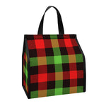Green Red And Black Buffalo Plaid Print Insulated Lunch Tote