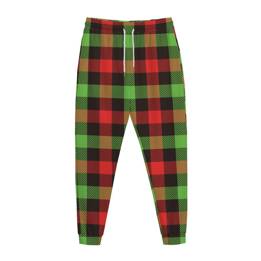 Green Red And Black Buffalo Plaid Print Jogger Pants