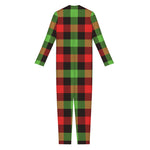 Green Red And Black Buffalo Plaid Print Jumpsuit