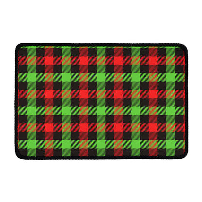 Green Red And Black Buffalo Plaid Print Kitchen Mat