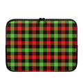 Green Red And Black Buffalo Plaid Print Laptop Sleeve