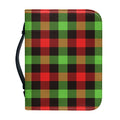 Green Red And Black Buffalo Plaid Print Leather Bible Cover