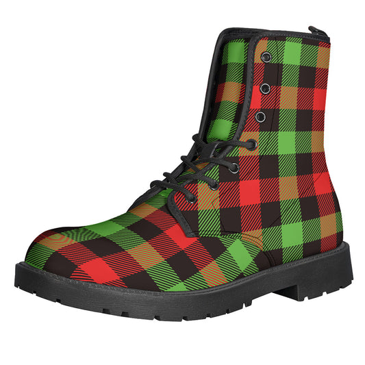 Green Red And Black Buffalo Plaid Print Backpack