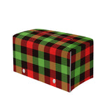Green Red And Black Buffalo Plaid Print Leather Tissue Box Cover