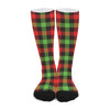 Green Red And Black Buffalo Plaid Print Long Socks
