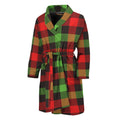 Green Red And Black Buffalo Plaid Print Men's Bathrobe