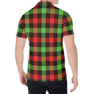 Green Red And Black Buffalo Plaid Print Men's Shirt