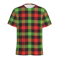 Green Red And Black Buffalo Plaid Print Men's Athletic T-Shirt