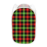Green Red And Black Buffalo Plaid Print Mesh Laundry Hamper