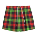 Green Red And Black Buffalo Plaid Print Mesh Shorts