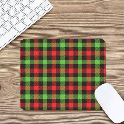 Green Red And Black Buffalo Plaid Print Mouse Pad