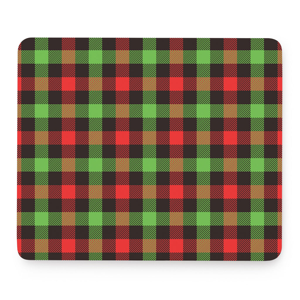 Green Red And Black Buffalo Plaid Print Mouse Pad