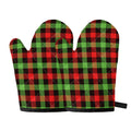 Green Red And Black Buffalo Plaid Print Oven Mitts
