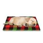 Green Red And Black Buffalo Plaid Print Pet Cooling Mat Cover