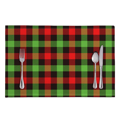 Green Red And Black Buffalo Plaid Print Placemat