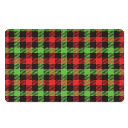 Green Red And Black Buffalo Plaid Print Polyester Doormat