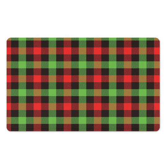 Green Red And Black Buffalo Plaid Print Polyester Doormat