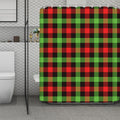 Green Red And Black Buffalo Plaid Print Polyester Shower Curtain