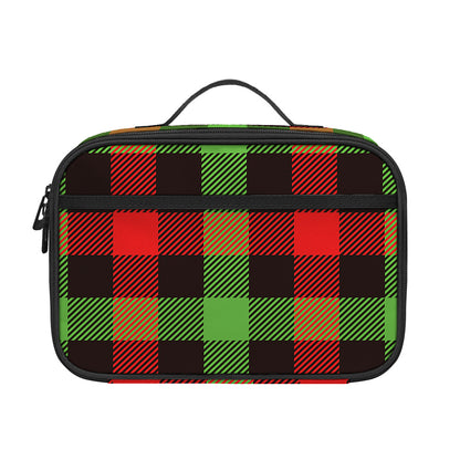 Green Red And Black Buffalo Plaid Print Portable Lunch Bag