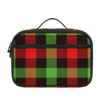 Green Red And Black Buffalo Plaid Print Portable Lunch Bag