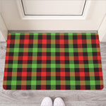 Green Red And Black Buffalo Plaid Print Rubber Doormat