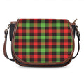 Green Red And Black Buffalo Plaid Print Saddle Bag