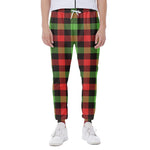 Green Red And Black Buffalo Plaid Print Scuba Joggers