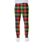 Green Red And Black Buffalo Plaid Print Scuba Joggers