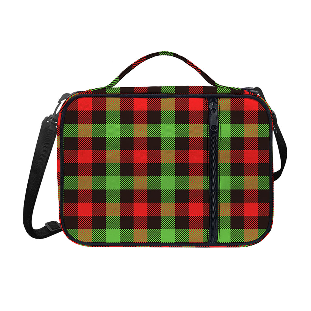 Green Red And Black Buffalo Plaid Print Shoulder Strap Bible Bag