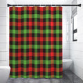 Green Red And Black Buffalo Plaid Print Shower Curtain