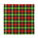 Green Red And Black Buffalo Plaid Print Silk Bandana