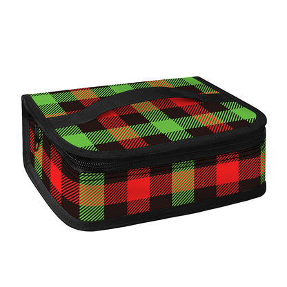 Green Red And Black Buffalo Plaid Print Small Lunch Bag
