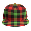 Green Red And Black Buffalo Plaid Print Snapback Cap