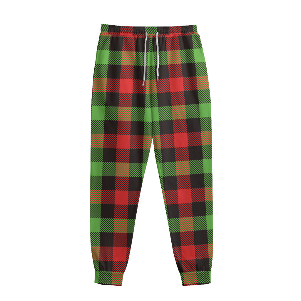 Green Red And Black Buffalo Plaid Print Sweatpants