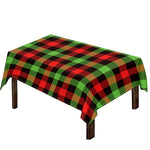 Green Red And Black Buffalo Plaid Print Tablecloth