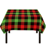 Green Red And Black Buffalo Plaid Print Tablecloth