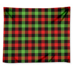 Green Red And Black Buffalo Plaid Print Tapestry