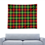 Green Red And Black Buffalo Plaid Print Tapestry